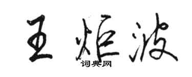 骆恒光王炬波行书个性签名怎么写