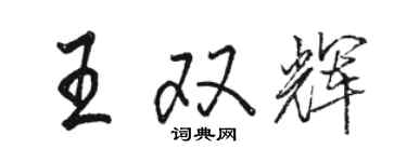 骆恒光王双辉行书个性签名怎么写