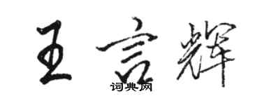 骆恒光王言辉行书个性签名怎么写