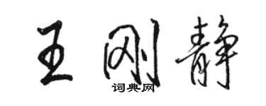 骆恒光王刚静行书个性签名怎么写