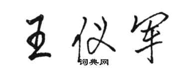 骆恒光王仪军行书个性签名怎么写