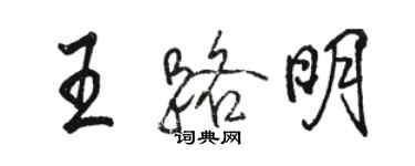 骆恒光王路明行书个性签名怎么写