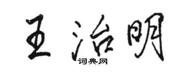 骆恒光王治明行书个性签名怎么写