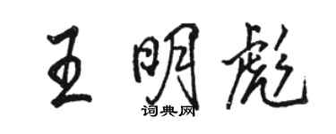骆恒光王明彪行书个性签名怎么写