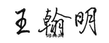 骆恒光王翰明行书个性签名怎么写