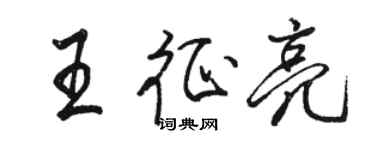 骆恒光王征亮行书个性签名怎么写
