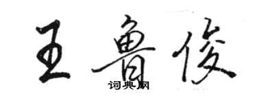 骆恒光王鲁俊行书个性签名怎么写