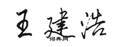 骆恒光王建浩行书个性签名怎么写