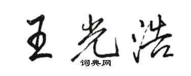 骆恒光王光浩行书个性签名怎么写