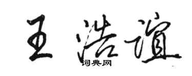 骆恒光王浩谊行书个性签名怎么写
