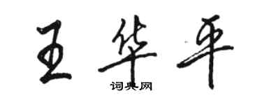 骆恒光王华平行书个性签名怎么写