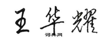 骆恒光王华耀行书个性签名怎么写