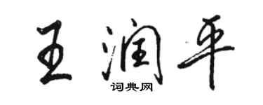 骆恒光王润平行书个性签名怎么写