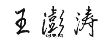 骆恒光王澎涛行书个性签名怎么写
