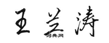 骆恒光王兰涛行书个性签名怎么写
