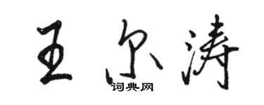 骆恒光王尔涛行书个性签名怎么写