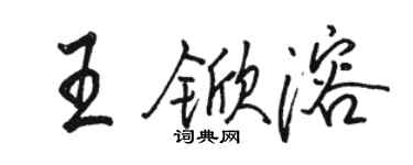 骆恒光王锨溶行书个性签名怎么写