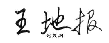 骆恒光王地报行书个性签名怎么写