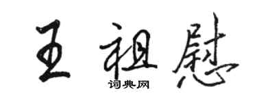骆恒光王祖慰行书个性签名怎么写