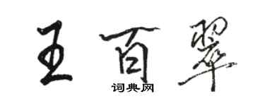 骆恒光王百翠行书个性签名怎么写