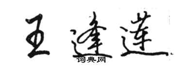骆恒光王逢莲行书个性签名怎么写