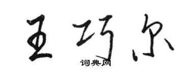 骆恒光王巧尔行书个性签名怎么写