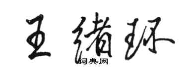 骆恒光王绪环行书个性签名怎么写