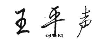 骆恒光王平声行书个性签名怎么写