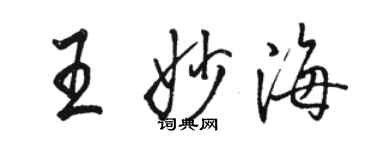 骆恒光王妙海行书个性签名怎么写