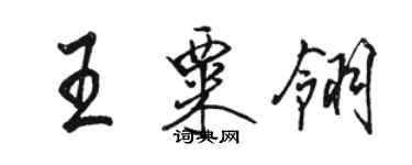 骆恒光王粟翎行书个性签名怎么写