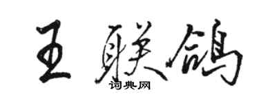 骆恒光王联鸽行书个性签名怎么写