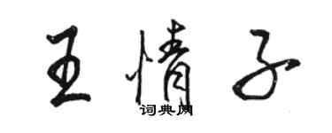 骆恒光王情子行书个性签名怎么写