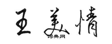骆恒光王美情行书个性签名怎么写