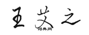 骆恒光王艾之行书个性签名怎么写