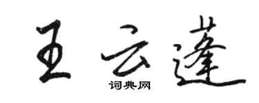 骆恒光王云蓬行书个性签名怎么写