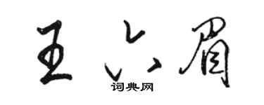 骆恒光王六眉行书个性签名怎么写