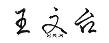 骆恒光王文台行书个性签名怎么写