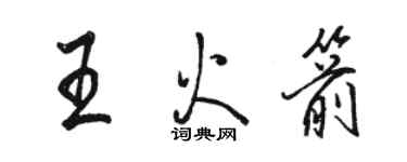 骆恒光王火箭行书个性签名怎么写