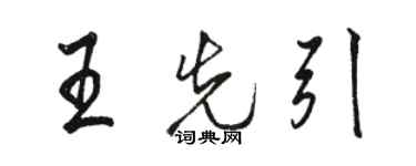 骆恒光王先引行书个性签名怎么写
