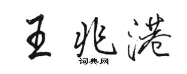 骆恒光王兆港行书个性签名怎么写