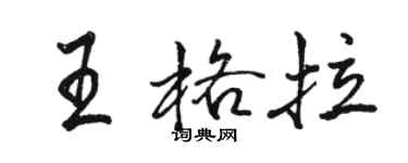骆恒光王格拉行书个性签名怎么写