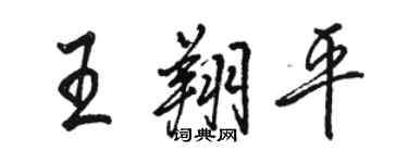 骆恒光王翔平行书个性签名怎么写