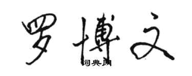 骆恒光罗博文行书个性签名怎么写