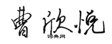 骆恒光曹欣悦行书个性签名怎么写