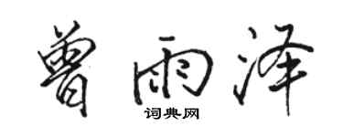 骆恒光曾雨泽行书个性签名怎么写