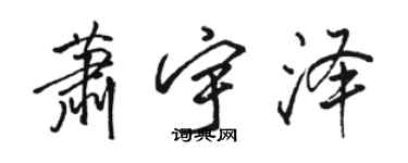 骆恒光萧宇泽行书个性签名怎么写