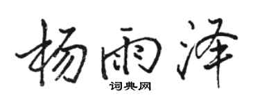 骆恒光杨雨泽行书个性签名怎么写