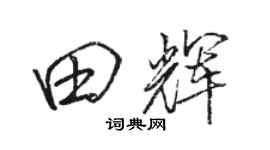 骆恒光田辉行书个性签名怎么写