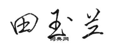 骆恒光田玉兰行书个性签名怎么写