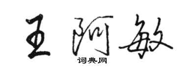 骆恒光王阿敏行书个性签名怎么写